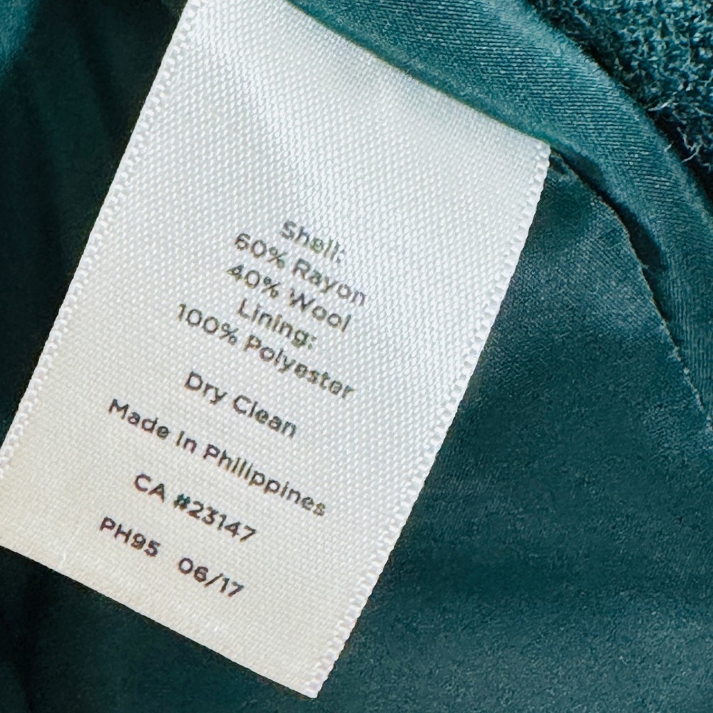 Talbots Women’s Winter Jacket Size 10 Petite Green Wool Blend ExcellentCondition - Picture 7 of 7